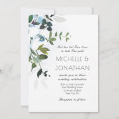 Weiße Orchideen Grünpflanzen Christliche Hochzeit Einladung (Vorderseite)