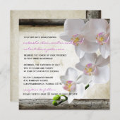 Weiße Orchideen-lädt schicke elegante Einladung (Vorne/Hinten)