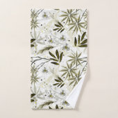 Weiße Orchideen mit tropischen Blätter Badhandtuch Set (Handtuch)