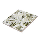 Weiße Orchideen mit tropischen Blätter Fliese (Seite)