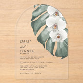 Weiße Orchideen Moderne tropische Hochzeit Acryleinladungen (Vorderseite)