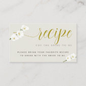 Weiße Orchideen Modernes Brautparty Rezept Begleitkarte (Vorderseite)