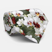 Weiße Orchideen Orchideen Blume Krawatte (Gerollt)