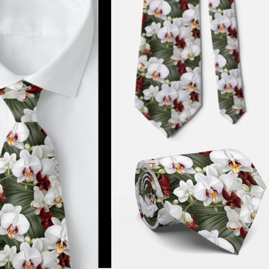 Weiße Orchideen Orchideen Blume Krawatte