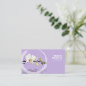 Weiße Orchideen Reflektion über Wasser-Weichmacher Visitenkarte (Stehend Vorderseite)