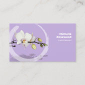 Weiße Orchideen Reflektion über Wasser-Weichmacher Visitenkarte (Vorderseite)