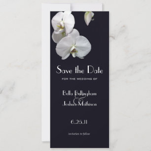 Weiße Orchideen Save the Date Ankündigung