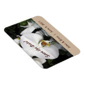 Weiße Orchideen Save the Date flexibles Magnet (Rechte Seite)