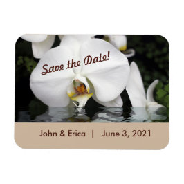Weiße Orchideen Save the Date flexibles Magnet