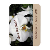 Weiße Orchideen Save the Date flexibles Magnet (Vertikal)