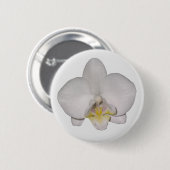 Weiße-Orchideen-Schaltfläche Button (Vorne & Hinten)