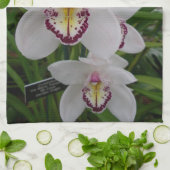 Weiße Orchideen Schöne tropische Blume Geschirrtuch (Gefaltet)