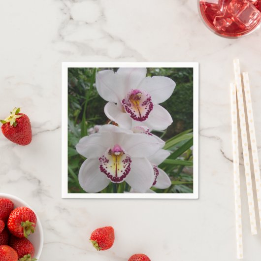 Weiße Orchideen Schöne tropische Blume Serviette (Beispiel)