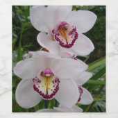 Weiße Orchideen Schöne tropische Blume Weinetikett (Einzelnes Label)