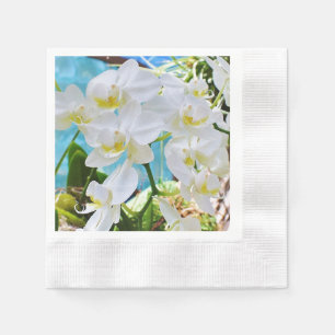 Weiße Orchideen Serviette