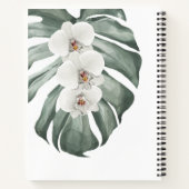 Weiße Orchideen tropische Flora mit Ihrem Namen Notizblock (Rückseite)