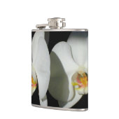 Weiße Orchideen, tropisches Foto Flachmann (Links)