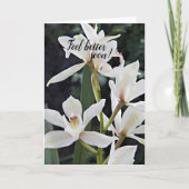 Weiße Orchideen und Blütenblumen werden gut Karte (Vorderseite)