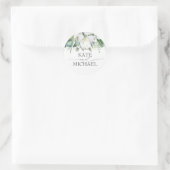 Weiße Orchideen und King Protea Tropische Vegetati Runder Aufkleber (Tasche)