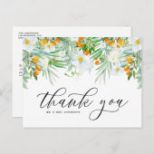 Weiße Orchideen und Kumquat Tropical Vielen Dank Postkarte (Vorne/Hinten)