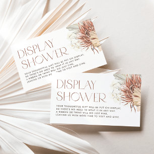 Weiße Orchideen- und Palmwedel-Boho-Display-Dusche Begleitkarte