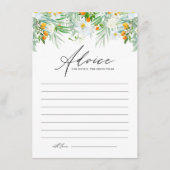 Weiße Orchideen und tropisches Brautparty Kumquats Hinweiskarte (Vorderseite)