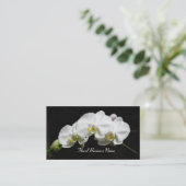Weiße Orchideen-Visitenkarte Visitenkarte (Stehend Vorderseite)
