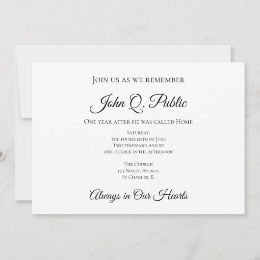 Weiße Orchideen zum Schwarzen Tod Einladung (Rückseite)