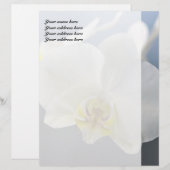 Weiße Orchideenblüte Briefbogen (Vorne/Hinten)