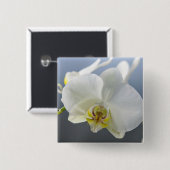 Weiße Orchideenblüte Button (Vorne & Hinten)