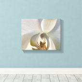 Weiße Orchideenblüte Leinwanddruck (Insitu (Holzboden))