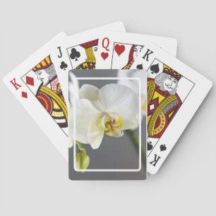 Weiße Orchideenblüte Spielkarten