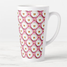 Weiße Orchideenblüten auf rosa Hintergrund mit Gol Milchtasse
