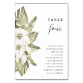 Weiße Orchideenhochzeitungen - Tischnummern (Vorderseite)