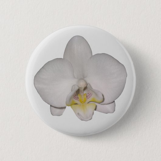 Weiße Orchideentaste Button (Vorderseite)