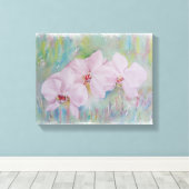 WEISSE ORCHIDEN WRAPPED CANVAS MALERIEREN LEINWANDDRUCK (Insitu (Holzboden))