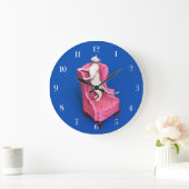 Weiße Oriental Katze runde Uhr (Zuhause)