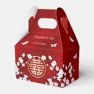 Weiße orientalische Blüte Rot   Chinesische Hochze Geschenkschachtel