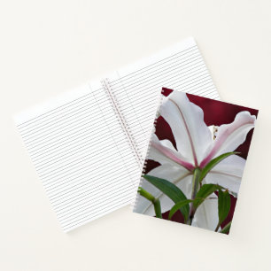 Weiße Orientalische Lilienblüten-Blumen Notizblock