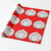 Weiße Ornamente auf rotem Papier Geschenkpapier (Ungerollt)