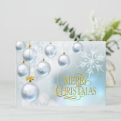 Weiße Ornamente Frohe Weihnachten - Personalisiere (Stehend Vorderseite)