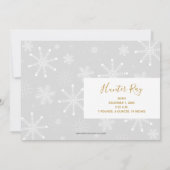 Weiße Ornamente Weihnachten Geburtshinweise (Rückseite)