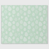 Weiße Ostereier auf grünem Hintergrund Geschenkpapier (Flach)