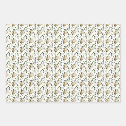 Weiße Ostereier Gemustert Geschenkpapier Set (Vorderseite 3)