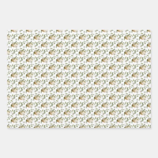 Weiße Ostereier Gemustert Geschenkpapier Set (Vorderseite)