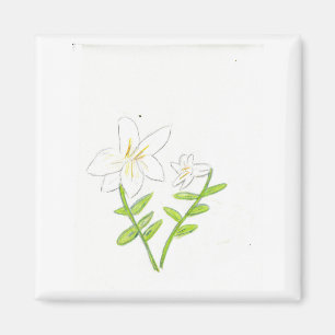 Weiße Osterlilie Magnet