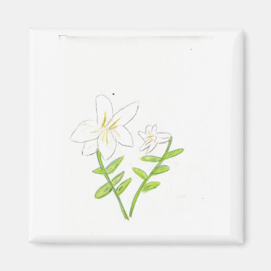 Weiße Osterlilie Magnet (Vorne)