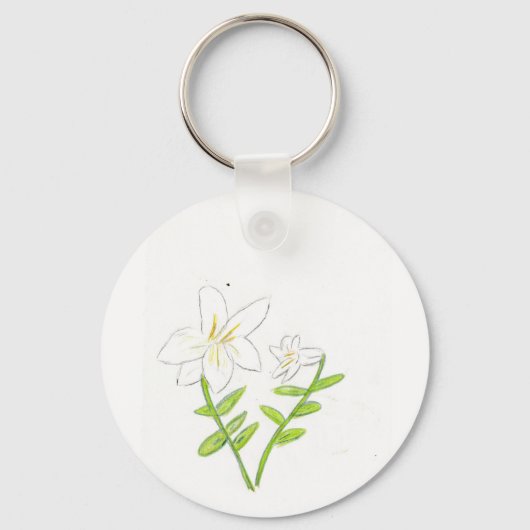 Weiße Osterlilie Schlüsselanhänger (Vorderseite)
