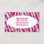 Weiße ovale Visitenkarte des Glitzzebra-Rosas (Rückseite)