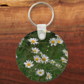 weiße Oxeye-Blume Schlüsselanhänger (Vorderseite)